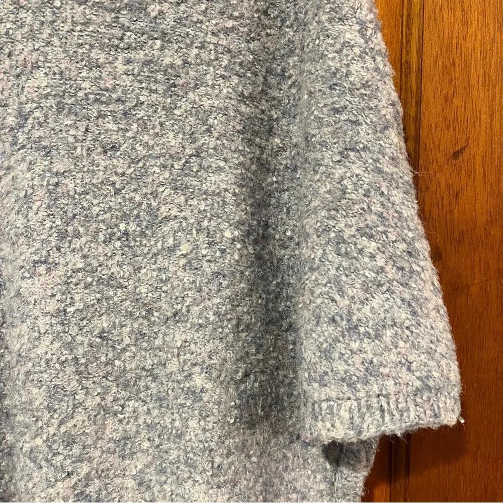 Anthropologie Cardigan Short Sleeve Chunky Knit Open Marled Blue‎ Gray OS - Picture 5 of 7